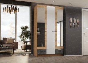 Шкаф Адель 1200 (дуб вотан/белый глянец) в Троицке - troick.ok-mebel.com | фото