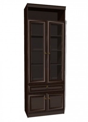 Шкаф для книг №611 Инна Денвер темный в Троицке - troick.ok-mebel.com | фото
