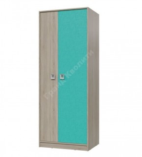 Шкаф для одежды Сити (Арт. 6-9411) Дуб Сонома/Аква в Троицке - troick.ok-mebel.com | фото