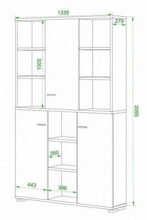 Шкаф книжный Домино нельсон ПУ-40-3 в Троицке - troick.ok-mebel.com | фото 2