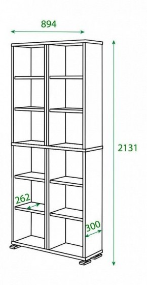 Шкаф книжный Домино ПУ-30-3 в Троицке - troick.ok-mebel.com | фото 2