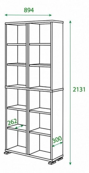 Шкаф книжный Домино ПУ-30-3 в Троицке - troick.ok-mebel.com | фото 2
