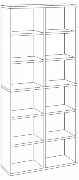 Шкаф книжный Домино СУ(ш2в2)+4ФГ в Троицке - troick.ok-mebel.com | фото 2