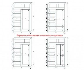 Шкаф-купе 1400 серии SOFT D1+D3+B2+PL1 (2 ящика+1штанга) профиль «Графит» в Троицке - troick.ok-mebel.com | фото 7