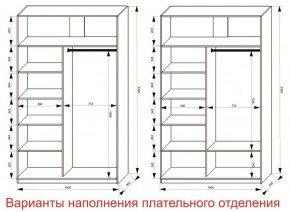 Шкаф-купе 1400 серии SOFT D6+D4+B2+PL2 (2 ящика+1штанга+1 полка) профиль «Капучино» в Троицке - troick.ok-mebel.com | фото 8
