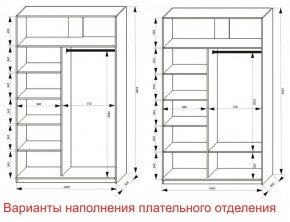 Шкаф-купе 1400 серии SOFT D6+D6+B2+PL3 (2 ящика+2штанги) профиль «Капучино» в Троицке - troick.ok-mebel.com | фото 7