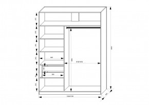 Шкаф-купе 1500 серии NEW CLASSIC K3+K3+B2+PL1 (2 ящика+1 штанга) профиль «Капучино» в Троицке - troick.ok-mebel.com | фото 3