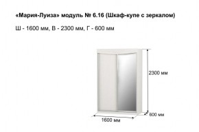 Шкаф-купе 1600 с зеркалом "Мария-Луиза 6.16" в Троицке - troick.ok-mebel.com | фото 3