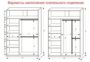 Шкаф-купе 1600 серии SOFT D1+D3+B2+PL1 (2 ящика+1штанга) профиль «Графит» в Троицке - troick.ok-mebel.com | фото 7