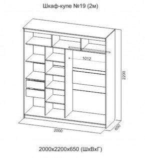 Шкаф-купе №19 Серия 3 Квадро (2000) Ясень Анкор светлый в Троицке - troick.ok-mebel.com | фото 4