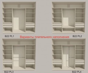 Шкаф-купе 2100 серии SOFT D2+D7+D3+B22+PL2 (по 2 ящика лев/прав+1штанга+1полка) профиль «Графит» в Троицке - troick.ok-mebel.com | фото 6