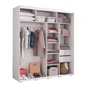 Шкаф-купе Крафт-6 1.6 м ШКК-06 (ясень белый) в Троицке - troick.ok-mebel.com | фото 2