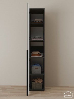 Шкаф Linnea MHR-1-2 2050х400х510 (Графит-М 11.1.25) в Троицке - troick.ok-mebel.com | фото 4