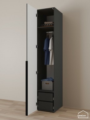 Шкаф Linnea MHR-1-3 2050х400х510 (Графит-М 11.1.25) в Троицке - troick.ok-mebel.com | фото 5