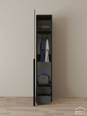 Шкаф Linnea MHR-1-3 2050х400х510 (Графит-М 11.1.25) в Троицке - troick.ok-mebel.com | фото 6