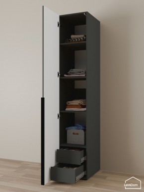 Шкаф Linnea MHR-1-4 2050х400х510 (Графит-М 11.1.25) в Троицке - troick.ok-mebel.com | фото 6