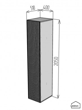 Шкаф Linnea MHR-1PO 2050х400х510 (Белый-М 11.1.1) в Троицке - troick.ok-mebel.com | фото 2