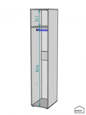 Шкаф Linnea MHR-1PO 2050х400х510 (Белый-М 11.1.1) в Троицке - troick.ok-mebel.com | фото 3