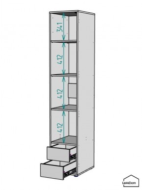 Шкаф Linnea MHR-1PO-4 2050х400х510 (Белый-М 11.1.2) в Троицке - troick.ok-mebel.com | фото 3
