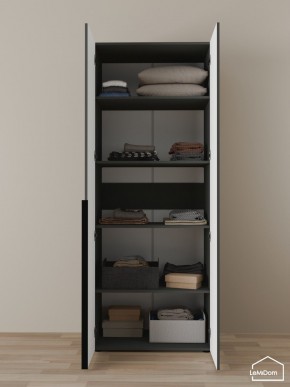 Шкаф Linnea MHR-2-2 2050х800х510 (Графит-М 11.1.25) в Троицке - troick.ok-mebel.com | фото 4