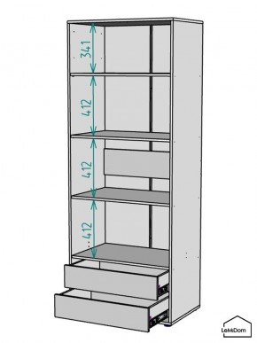 Шкаф Linnea MHR-2-4 2050х800х510 (Белый-М 11.1.2) в Троицке - troick.ok-mebel.com | фото 3