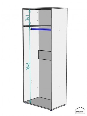 Шкаф Linnea MHR-2PO 2050х800х510 (Белый-М 11.1.2) в Троицке - troick.ok-mebel.com | фото 3