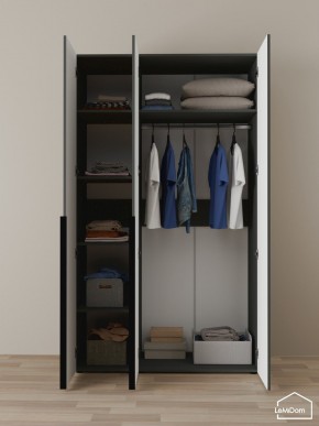 Шкаф Linnea MHR-3-1 2050х1200х510 (Графит-М 11.1.25) в Троицке - troick.ok-mebel.com | фото 4