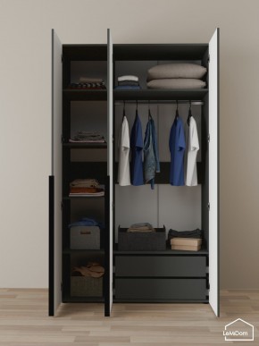 Шкаф Linnea MHR-3-2 2050х1200х510 (Графит-М 11.1.25) в Троицке - troick.ok-mebel.com | фото 5