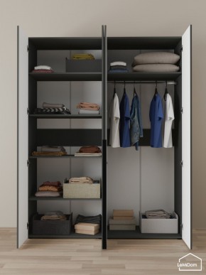 Шкаф Linnea MHR-4-1 2050х1600х510 (Графит-М 11.1.25) в Троицке - troick.ok-mebel.com | фото 4