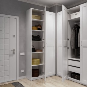 Шкаф МАКС однодверный узкий, цвет белый в Троицке - troick.ok-mebel.com | фото 4