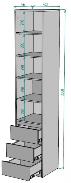 Шкаф Мальта H160 в Троицке - troick.ok-mebel.com | фото 2