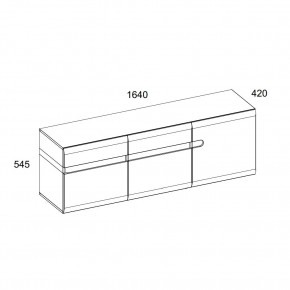 Шкаф навесной 3D/TYP 67, LINATE ,цвет белый/сонома трюфель в Троицке - troick.ok-mebel.com | фото 2