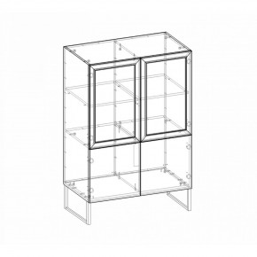 Шкаф низкий (2 стеклодвери) Марсель в Троицке - troick.ok-mebel.com | фото 4