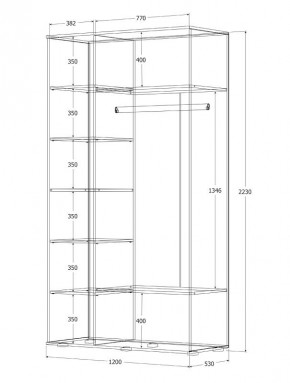 Шкаф Норден 1200 (Белый текстурный) в Троицке - troick.ok-mebel.com | фото 3