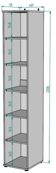 Шкаф Ольга H59 в Троицке - troick.ok-mebel.com | фото 2