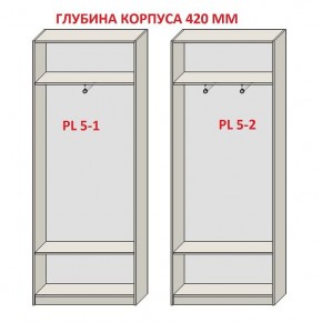 Шкаф распашной серия «ЗЕВС» (PL3/С1/PL2) Серый камень/Небраска натуральный в Троицке - troick.ok-mebel.com | фото 8