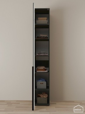 Шкаф с антресолью Linnea MHR-1A-2 2450х400х510 (Графит-М 11.1.25) в Троицке - troick.ok-mebel.com | фото 4