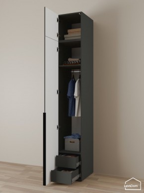 Шкаф с антресолью Linnea MHR-1A-3 2450х400х510 (Графит-М 11.1.25) в Троицке - troick.ok-mebel.com | фото 5