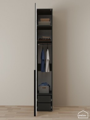 Шкаф с антресолью Linnea MHR-1A-3 2450х400х510 (Графит-М 11.1.25) в Троицке - troick.ok-mebel.com | фото 6
