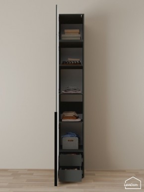 Шкаф с антресолью Linnea MHR-1A-4 2450х400х510 (Графит-М 11.1.25) в Троицке - troick.ok-mebel.com | фото 4