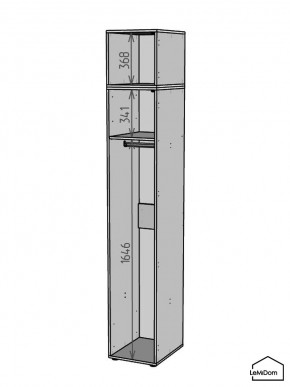 Шкаф с антресолью Linnea MHR-1POA-1 2450х400х510 (Белый-М 11.1.1) в Троицке - troick.ok-mebel.com | фото 3