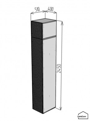Шкаф с антресолью Linnea MHR-1POA-2 2450х400х510 (Белый-М 11.1.1) в Троицке - troick.ok-mebel.com | фото 2