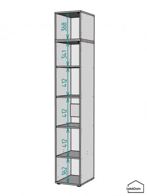 Шкаф с антресолью Linnea MHR-1POA-2 2450х400х510 (Белый-М 11.1.1) в Троицке - troick.ok-mebel.com | фото 3