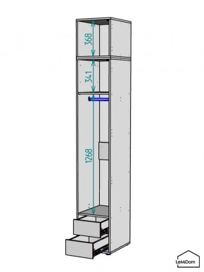 Шкаф с антресолью Linnea MHR-1POA-3 2450х400х510 (Белый-М 11.1.1) в Троицке - troick.ok-mebel.com | фото 3