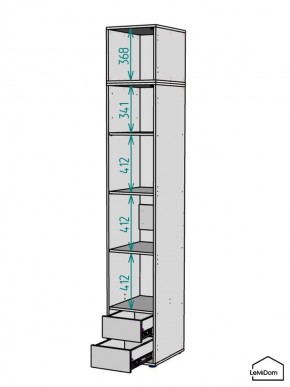 Шкаф с антресолью Linnea MHR-1POA-4 2450х400х510 (Белый-М 11.1.1) в Троицке - troick.ok-mebel.com | фото 3