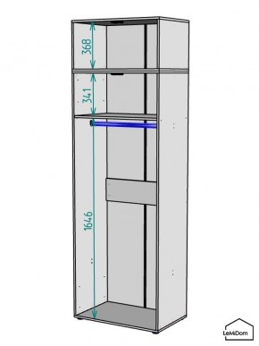 Шкаф с антресолью Linnea MHR-2A-1 2450х800х510 (Белый-М 11.1.2) в Троицке - troick.ok-mebel.com | фото 3