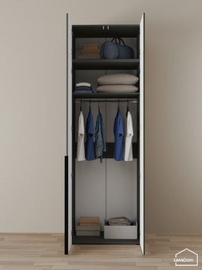 Шкаф с антресолью Linnea MHR-2A-1 2450х800х510 (Графит-М 11.1.25) в Троицке - troick.ok-mebel.com | фото 4