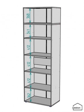 Шкаф с антресолью Linnea MHR-2A-2 2450х800х510 (ДВ-М 11.1.25) в Троицке - troick.ok-mebel.com | фото 3