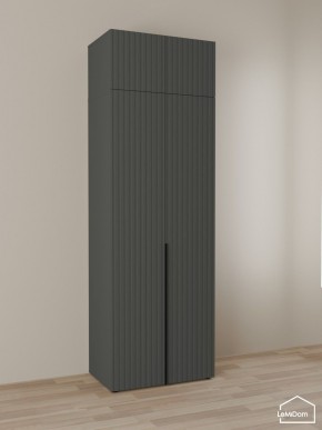 Шкаф с антресолью Linnea MHR-2A-3 2450х800х510 (Графит-М 11.1.25) в Троицке - troick.ok-mebel.com | фото