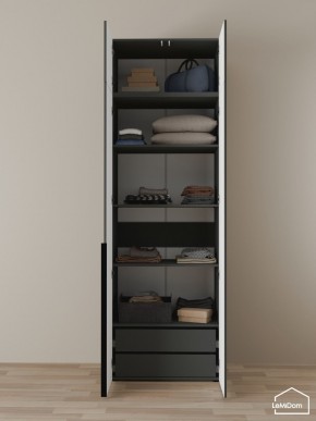 Шкаф с антресолью Linnea MHR-2A-3 2450х800х510 (Графит-М 11.1.25) в Троицке - troick.ok-mebel.com | фото 5